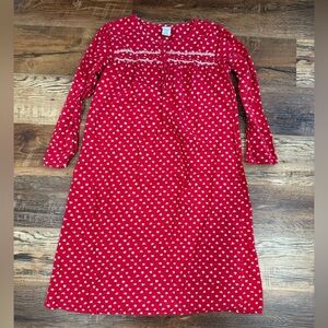 Croft & Barrow Red Floral Long Sleeve Nightgown Warm Christmas Buttons Medium